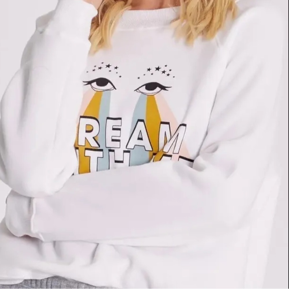 NEW Wildfox Dream With Me Sommers Fleece Lined Sweatshirt